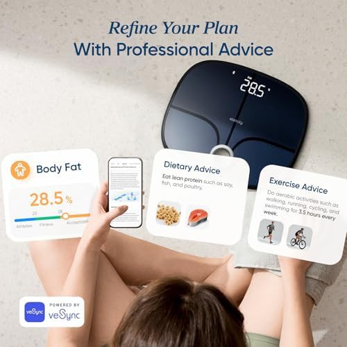 Rechargeable smart scale for body weight in black — photo 3