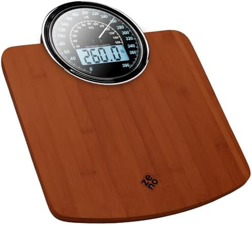 Dark wood style hybrid bathroom scale
