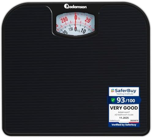 Full black analog scale with rubber mat