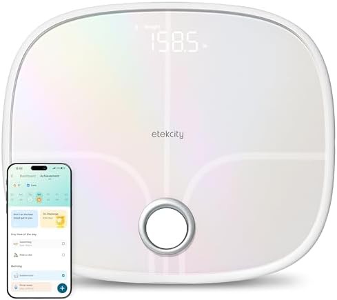 Rechargeable smart scale in white