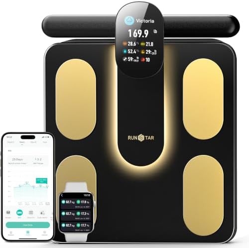 Smart scale with retractable handle and color display